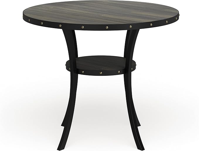 Roundhill Furniture Biony Collection Counter Height Dining Table, Round
