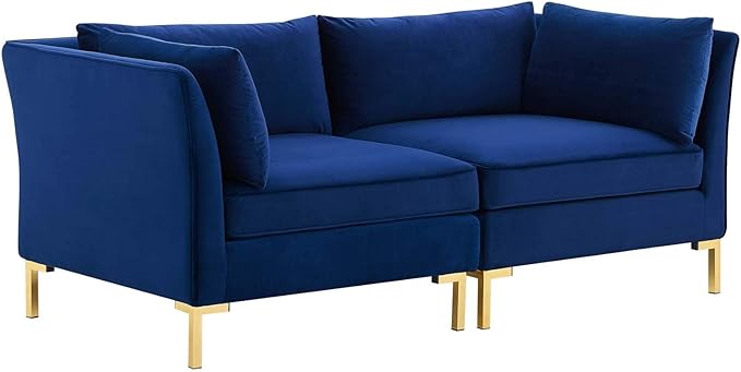 Modway Ardent Performance Velvet Loveseat, Navy