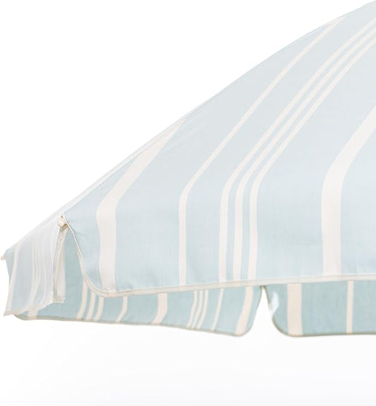 Business & Pleasure Co. Rio Umbrella Scalloped Brim For Beach, Patio or Picnic - 6' Boho Beach Umbrella, 7' Tall Wood Pole, UPF 50+