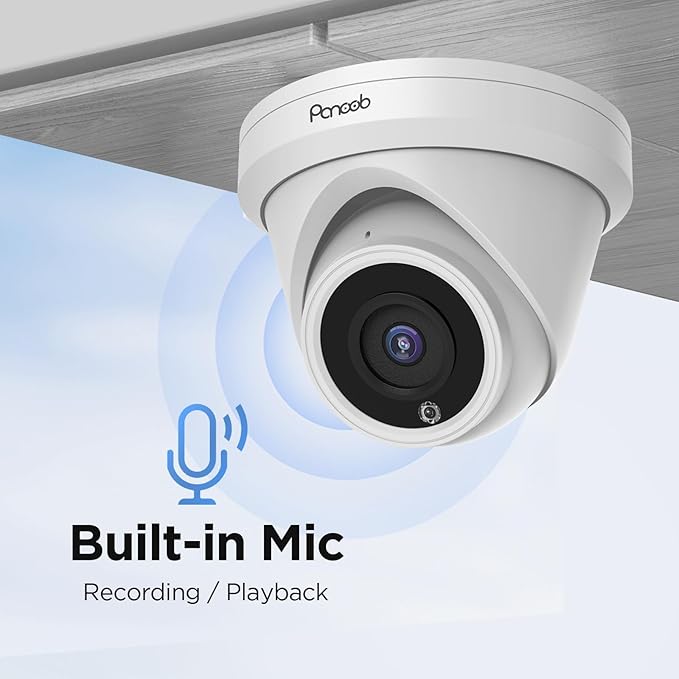 POE Outdoor Security Camera 4K 8MP UltraHD Commercial Wired Dome IP Surveillance Camera with Human Vehicle Detection Built-in Microphone IP67 Weatherproof 100ft IR Night Vision Model PD93A-4K-1
