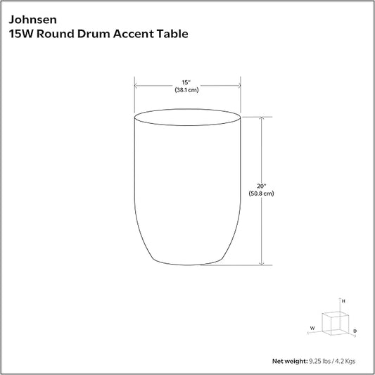 SIMPLIHOME Johnsen Tribal Accent Table – 15 inch Wide Round Metal Drum Table in Burnished Gold, Boho Modern Side Table for Living Room with Embossed Tribal Pattern, Assembled