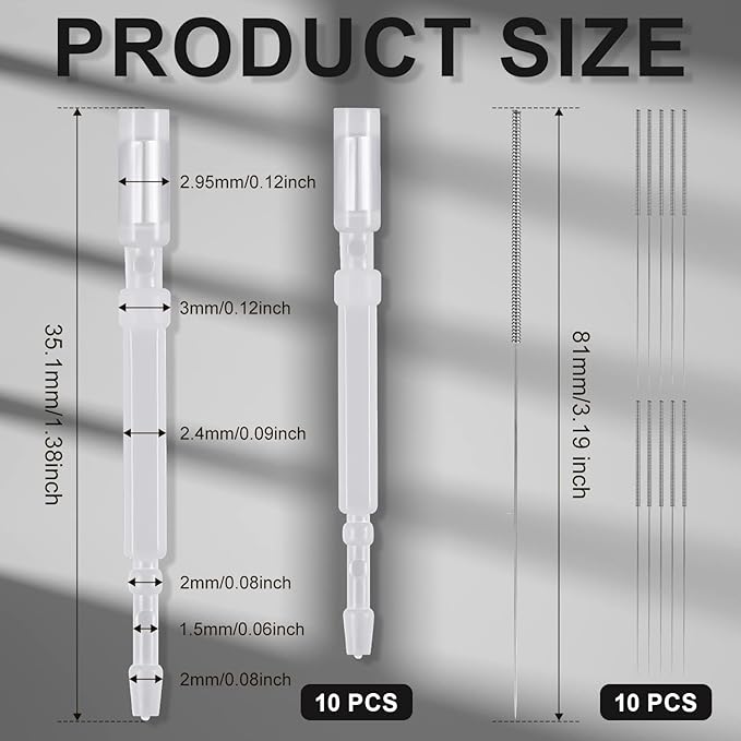 10pcs Bl Touch Probe Pin Replacement, Smart Automatic Bed Leveling Sensor Probe Tips Replacement with 10pcs 3D Printer Nozzle Cleaning Needles Suitable for Bltouch, CR Touch
