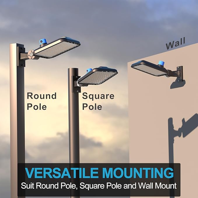 Lightdot 150W LED Parking Lot Area Light (21000Lm Eqv 600W HPS) 5000K Adjustable Arm Mount LED Shoebox Lights with Dusk to Dawn for Parking Lot for Yard,Driveway-4Pack(Height:16~30Ft)