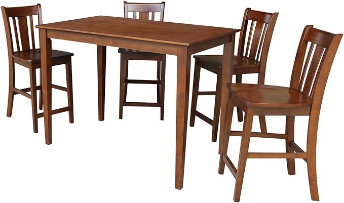 IC INTERNATIONAL CONCEPTS 30x48 Counter Height Dining Table with 4 Counter Height Stools in Espresso