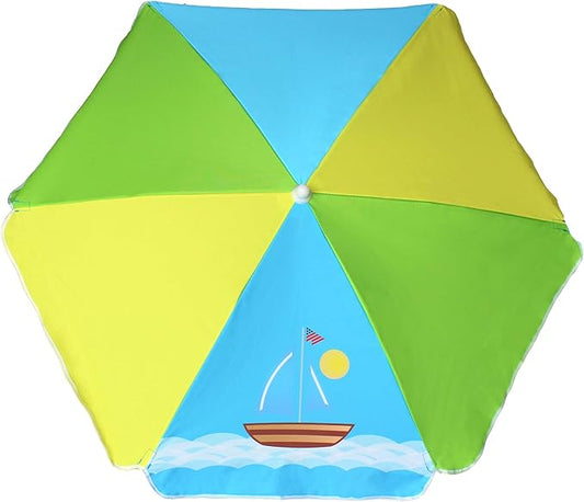 AMMSUN 47 Inch Seaside Beach Umbrella for Sand and Water Table - Kids Durable Umbrellas for children Beach Camping Garden Outdoor Play Shade