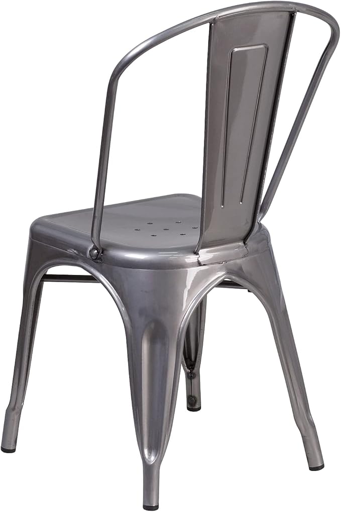 Flash Furniture Lincoln Clear Coated Metal Indoor Stackable Chair