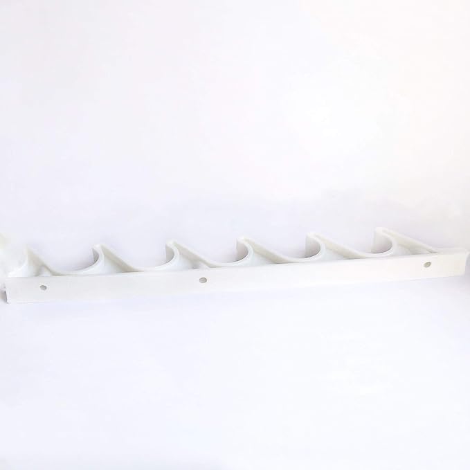 KOMORAX 4 pcs 6 Position Nylon White Adjustment Brackets for Patio Outdoor Lawn Yard Furniture or Chaise Lounges, Replacement, Back Support, Back-Height Multi Position Adjuster 10 5/8" L x 5/8" W