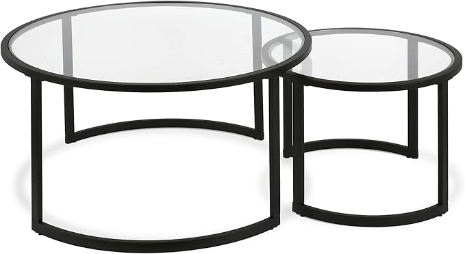 Mitera Round Nested Coffee Table in Brass