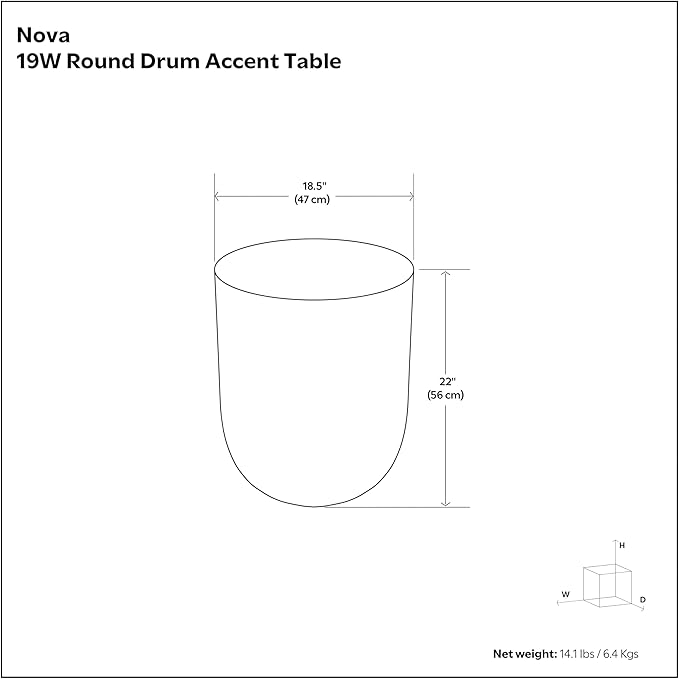 SIMPLIHOME Nova Metal Table - 19 inch Wide Round Iron Accent Table in Penny Ombre, Boho Drum Side Table for Living Room or Office with Distinctive Textured Finish, Assembled