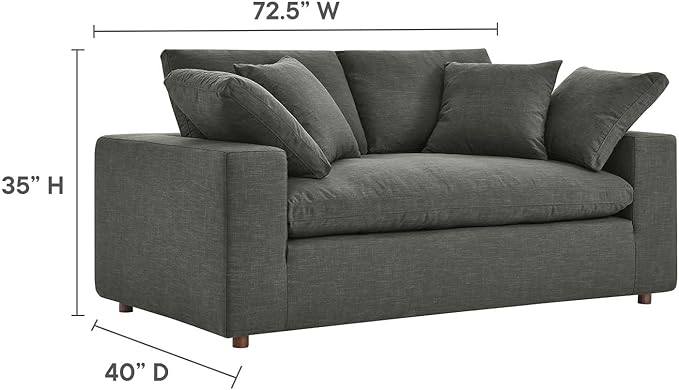Modway EEI-4859-GRY Commix Down Filled Overstuffed Loveseat, Gray