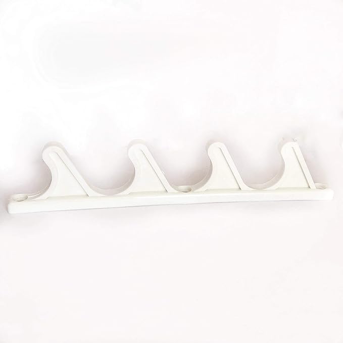 KOMORAX 2 pcs 4 Position Nylon Adjustment Brackets for Patio Outdoor Lawn Yard Furniture or Chaise Lounges, Replacement, Back Support, Back-Height Multi Position Adjuster 9 1/2" L x 1/2" W (White)