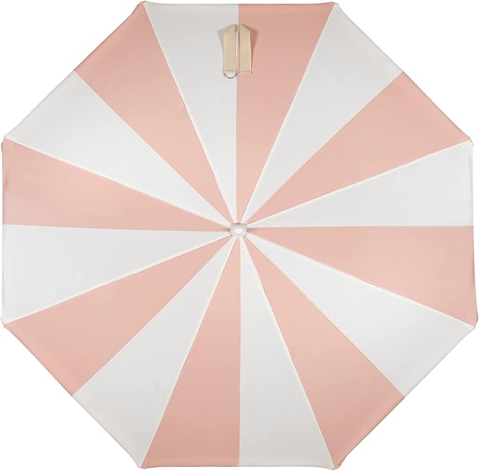 BEACH STATE Summerland 6.5 Feet Beach Umbrella with Fringe - Patio Umbrella - Outdoor Umbrella - UV50+ Sun Protection