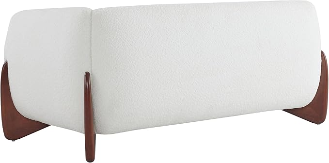 Christopher Knight Home Alma 63" Boucle Loveseat with Wood Legs, 2 Seater Sofa Couches for Living Room, Upholstered Couch Chair, Soft Seating Lounge Sofa Chair, Cozy Loveseat with Armrest, Beige