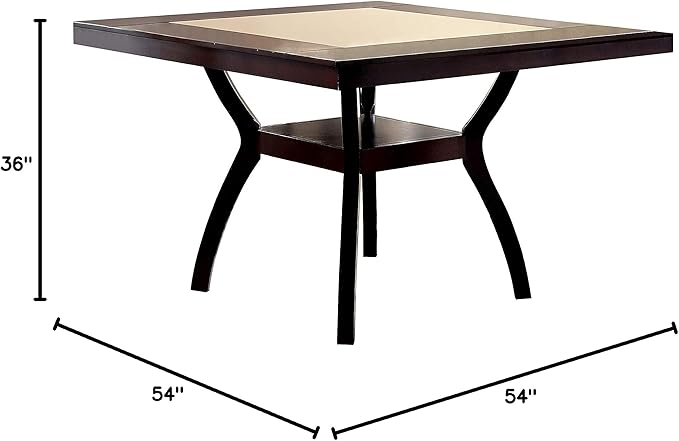 24/7 Shop at Home Aviana Contemporary Wood Counter Height Table, Dark Cherry and Ivory