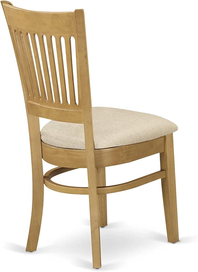 East West Furniture CAVA5C-OAK-C 5 Piece Dining Table Set for 4 Includes a Rectangle Kitchen Table and 2 Linen Fabric Dining Chairs with 2 Benches, 36x60 Inch, Oak