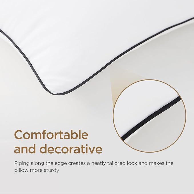 Acanva Bed Pillows Queen Size Set of 4, Fluffy 3D Down Like Filled, Machine Washable, Soft and Supportive for Side, Back or Stomach Sleepers