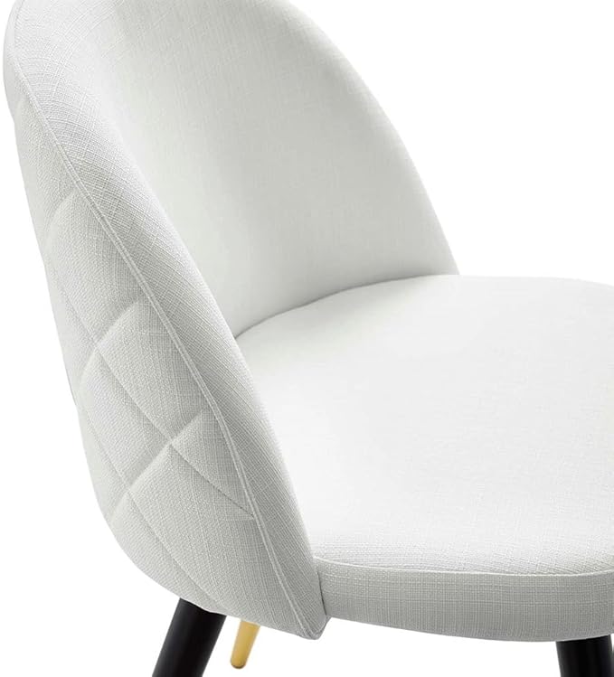 Modway Cordial Fabric Upholstered Dining Accent Chairs in White - Set of 2