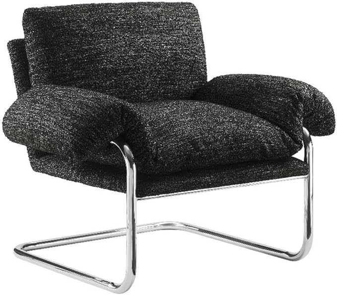 Modway Ansel Boucle Accent Chair in Charcoal - Fabric Lounge Chair for Living Room, Bedroom - Upholstered Corner Reading Chair with Arms and Removable Cushions