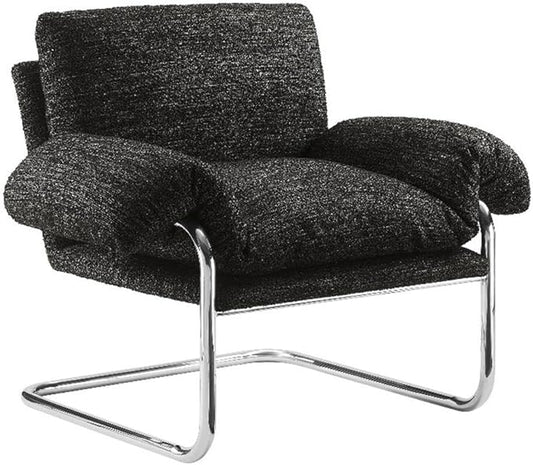 Modway Ansel Boucle Accent Chair in Charcoal - Fabric Lounge Chair for Living Room, Bedroom - Upholstered Corner Reading Chair with Arms and Removable Cushions