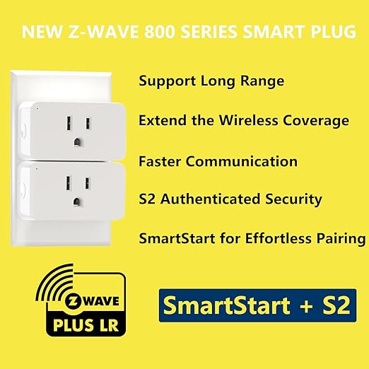 Minoston Zwave Plug, 800 Series with Energy Monitoring, Power Meter Z-Wave Outlet Switch, Z-Wave hub Required, Work with SmartThings, Wink, Vera, Z-Box Hub, Home Assistant (MP31ZP)