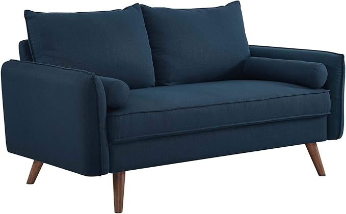 Modway Revive Contemporary Modern Fabric Upholstered Loveseat In Azure