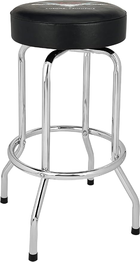Fender Custom Shop Chevron Logo Swivel Barstool, Great Gifts Dad, with 1 Year Limited Warranty, Simple Assembly, Black/Black, 30"