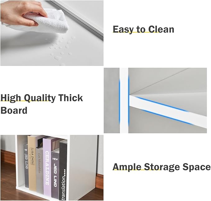 71.5" Tall Bookshelves and Bookcases Set of 2, 6 Tier Display Storage Shelves Home Decor Furniture for Home Office, Living Room, Bed Room (White, 11.8" Narrow)