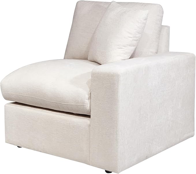 Ball & Cast 127" Modular Sectional Sofa,Modern Oversized Cloud Couch with Cup Holder&USB Port,7 Seat Convertible L-Shaped Chenille Sofas W/Ottoman,Pillows&Storage Box,Comfy Couch for Living Room,Beige