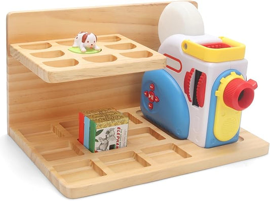 Wall Shelf Compatible with Little Tikes for Story Dream Machine Books Starter Set, for Little Tikes for Storytime Audio Play Real for Littles Character Storage Floating Shelves (Natural)