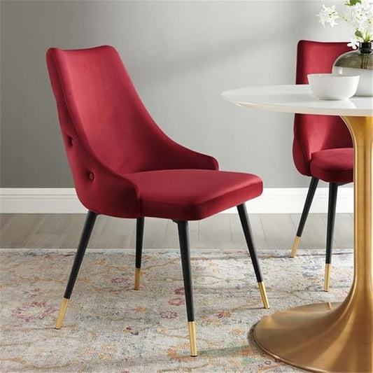 Modway EEI-3907-MAR Adorn Tufted Performance Velvet Dining Side Chair, Maroon