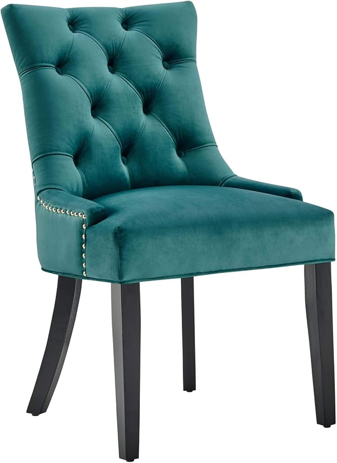 Modway Regent Tufted Performance Velvet Dining Side Chairs - Set of 2, Teal