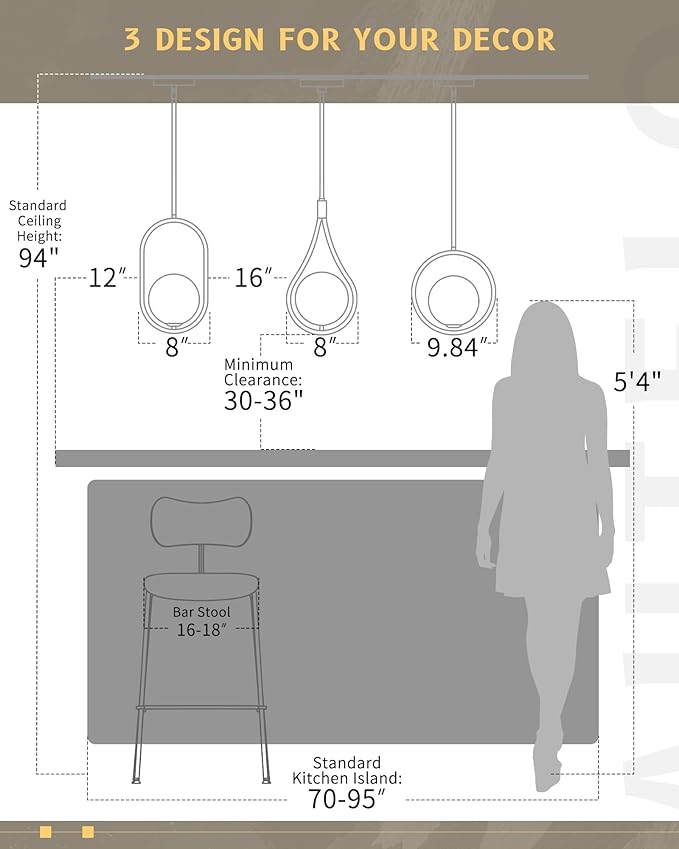 AUTELO Pendant Lights Kitchen Island, 1-Light Brushed Gold Modern Pendant Lights with Milky White Globe Hanging Lamp, Adjustable Rods for Kitchen Bar Living Room, H9380 MGBG
