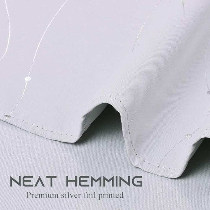 NICETOWN Room Darkening Curtains for Living Room - Easy Care Solid Thermal Insulated Grommet Room Darkening Curtains/Panels/Drapes for Bedroom (2 Panels, 52 by 84, Greyish White)