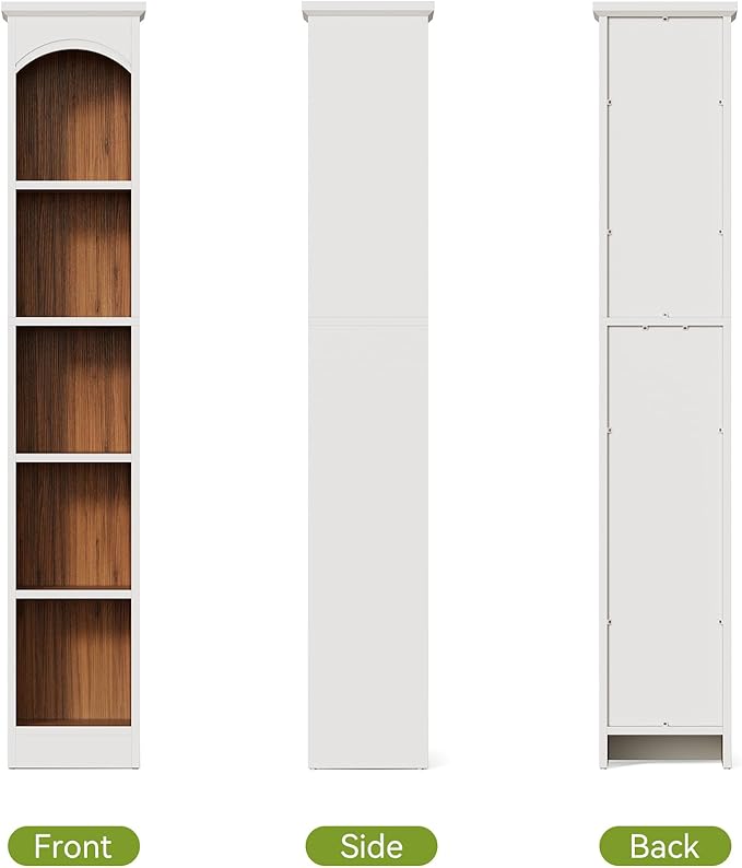 LITTLE TREE 70.9" Tall Bookshelf, 5-Tier Open Bookcase with Cubes, Bookshelves with Storage Space, Freestanding Narrow Bookcase for Home Office, White, 3 Pack