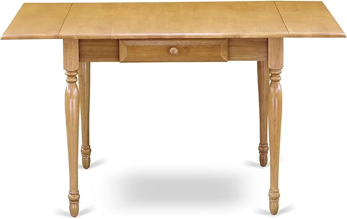 East West Furniture MZT-Oak-T Monza Modern Kitchen Table - a Rectangle Dining Table Top with Dropleaf & Stylish Legs, 36x54 Inch, Oak