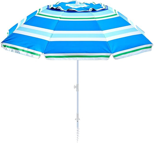 beach umbrella with sand anchor,UPF 50+protection,8 ribs, beach umbrellas for sand portable,with button tilt - multifunctional outdoor sunshade for gardens,courtyards,and beaches.