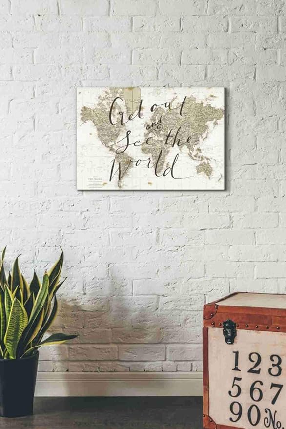 Epic Graffiti 'Get Out and See the World' by Sara Zieve Miller, Canvas Wall Art, 26"x18"