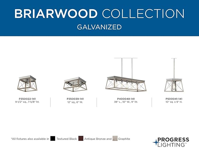 Progress Lighting P400048-141 Briarwood Chandeliers, Galvanized