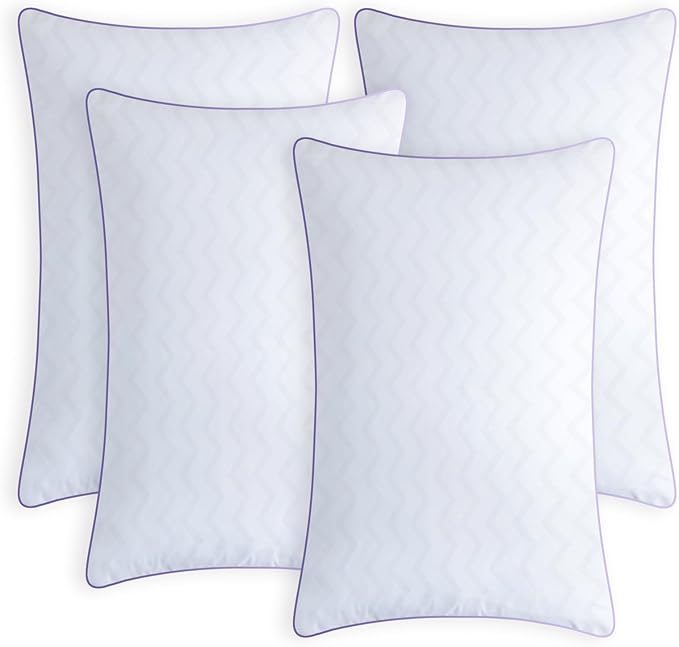 MOLCLCUY Bed Pillows Standard Size Set of 4,Hotel Collection Pillow for Side and Back Sleepers,Super Soft Down Alternative Microfiber Filled