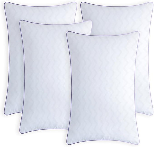 MOLCLCUY Bed Pillows Queen Size Set of 4,Hotel Collection Pillow for Side and Back Sleepers,Super Soft Down Alternative Microfiber Filled