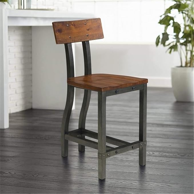 Homelegance Holverson Counter Height Chair (Set of 2), Brown