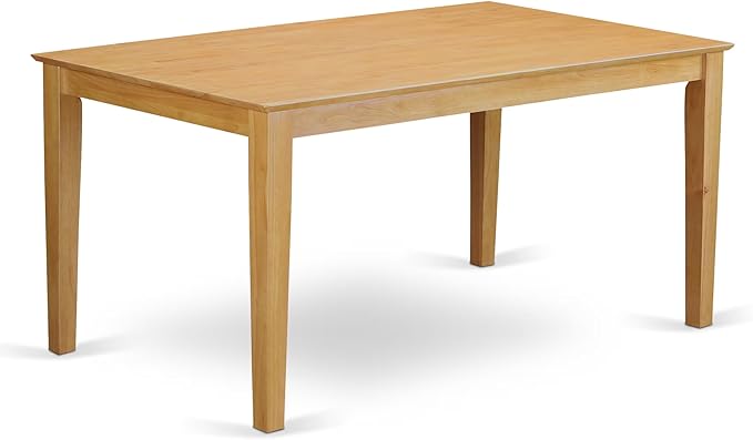 East West Furniture CAVA6-OAK-C 6 Piece Modern Dining Table Set Contains a Rectangle Wooden Table and 4 Linen Fabric Upholstered Chairs with a Bench, 36x60 Inch, Oak
