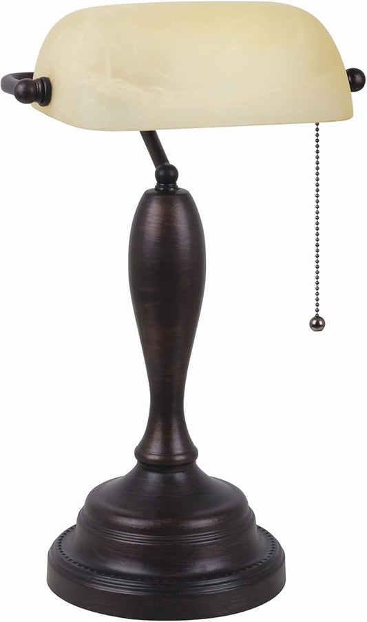 Catalina Lighting Traditional Desk Lamp, Classic Bronze, Smart Home Capable for Home Office, Dorm, Apartment, Corded with Adjustable Lighting