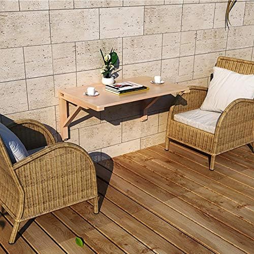 MM MELISEN Fold-Away Wall Table - Natural 31.4x23.6 Inch Wood Table that maximizes Space. Creates Instant Counter Space in Laundry, Kitchen, or Workshop. Ideal for Apartments and dorms