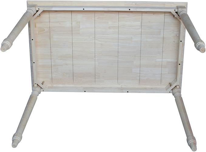 International Concepts Table Top Solid with Wood Counter Height Turned Legs, 30 by 48-Inch, Unfinished