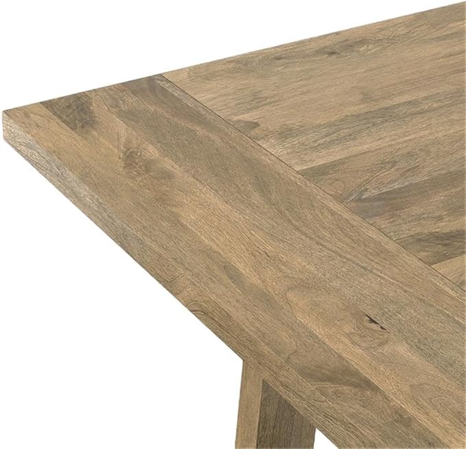 SIMPLIHOME Whitley Dining Table - 72 inch Wide Solid Mango Wood Rectangular Table in Grey Wash, Modern Farmhouse Style for Dining Room or Kitchen with Extra-Thick Trestle Base, Seats 6