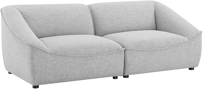 Modway Comprise Fabric Upholstered Sectional, Loveseat, Light Gray