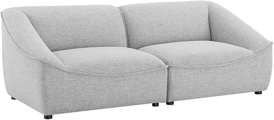 Modway Comprise Fabric Upholstered Sectional, Loveseat, Light Gray