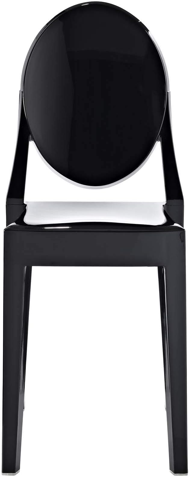Modway Casper Modern Acrylic Stacking Kitchen and Dining Room Chair in Black - Fully Assembled