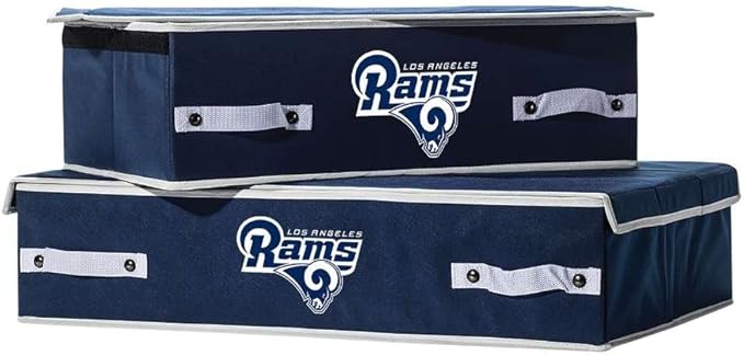 Franklin Sports NFL Under Bed Storage Bins - Folding Organizer Containers - NFL Team Office, Bedroom + Living Room Décor